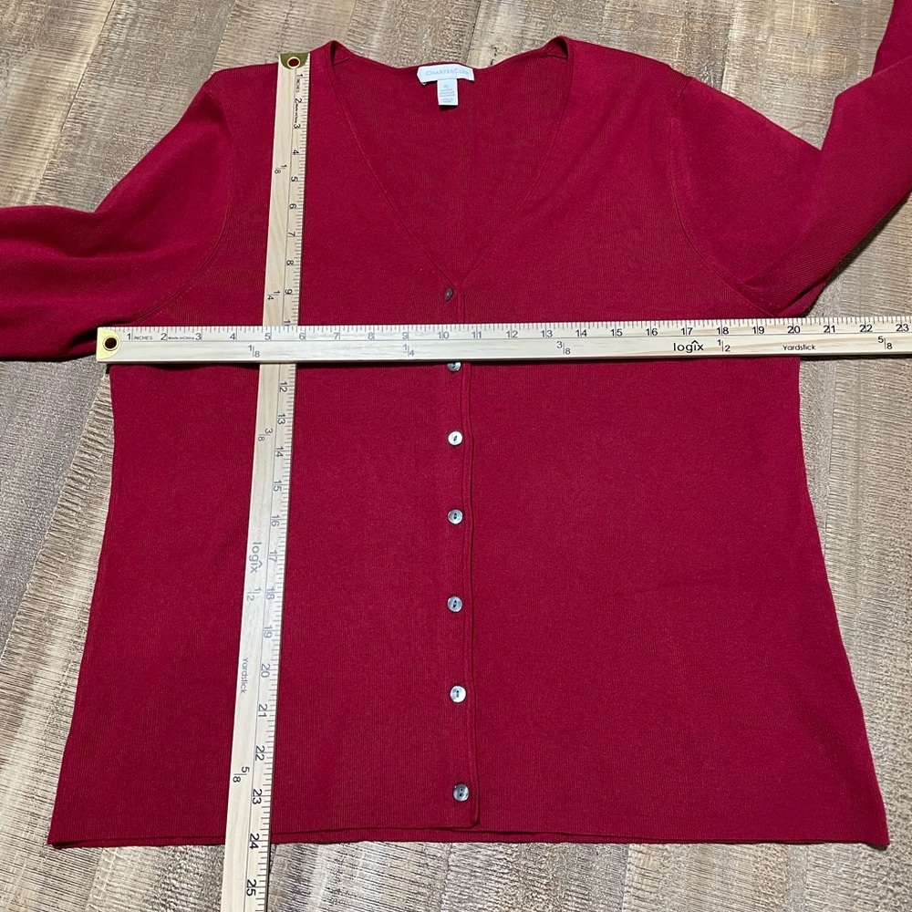 Charter Club Ruby Red Ribbed Knit Top - Picture 5 of 5
